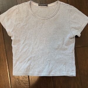 Brandy Melville blue and White Striped Tee